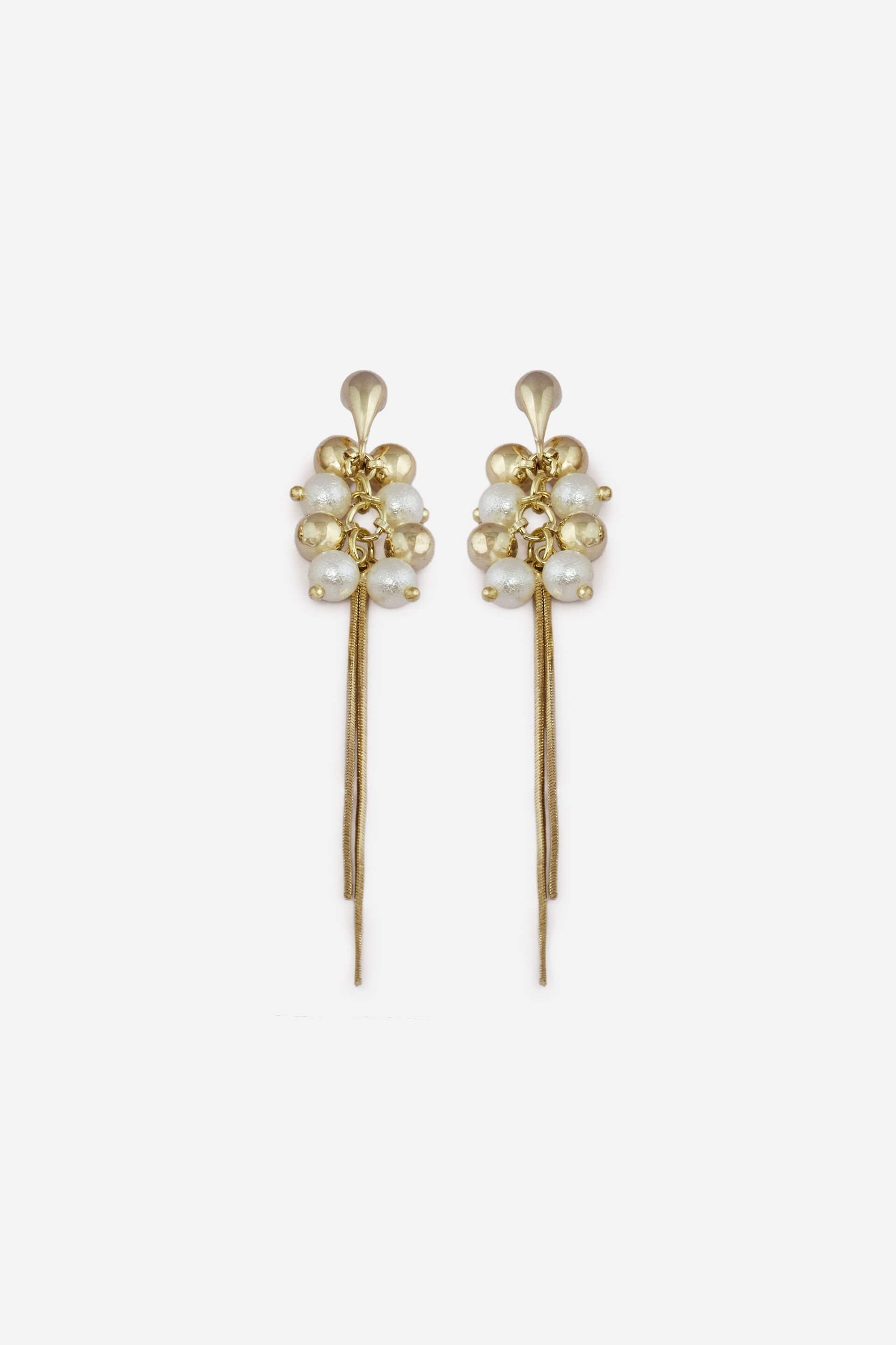 Pearl Cluster Trailing Dangler Erarings, , image 1